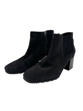 Aquatalia Boots Womens Size 9 Leather Suede Charlotte Side Zipper Block Heel